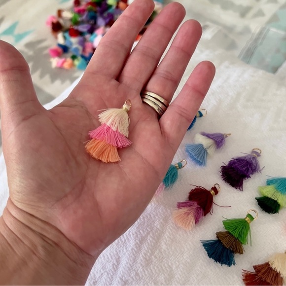 90 COLORFUL TIERED TASSELS for Earrings, Keychains, Crafts & More! 10 Colors - Picture 12 of 15